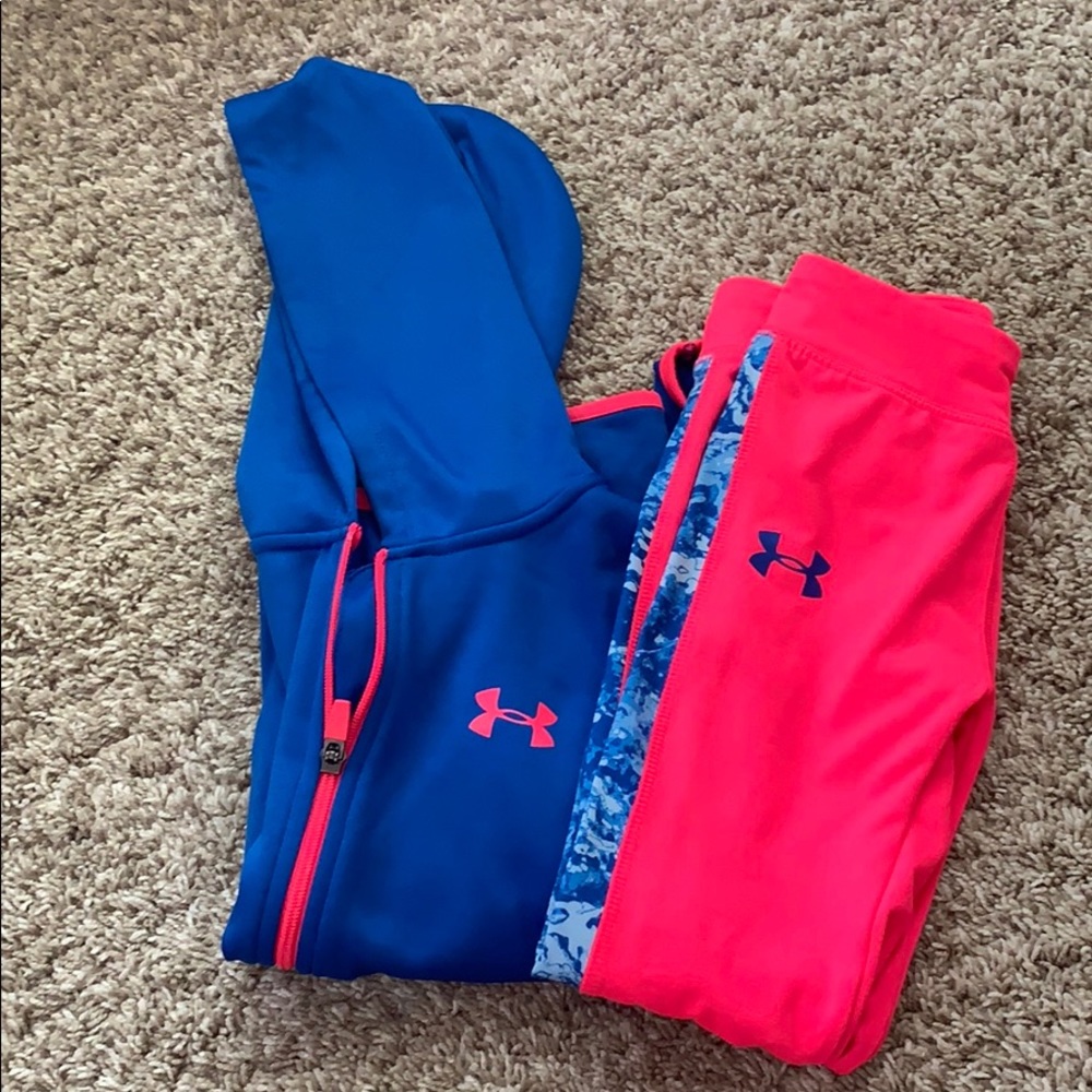 Girls 6/6x Under Armour Pink/Blue Outfit